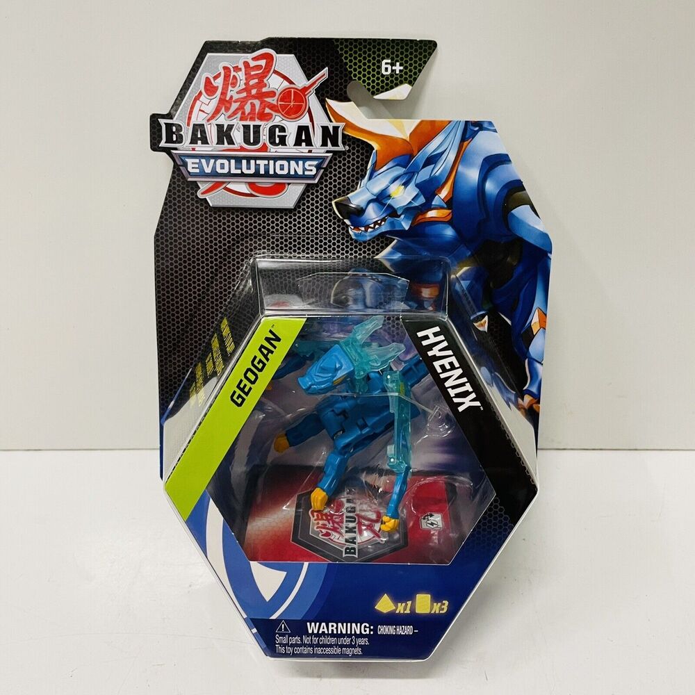 NEW Bakugan Evolutions Geogan Aquos Hyenix Figure & Gate Card 2022